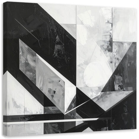 Wandbild Komposition Modern Abstrakt Schwarz-Weiß 60x60 cm
