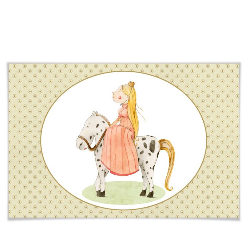 Poster Kinder Prinzessin auf Pferd 30x45cm - P41281