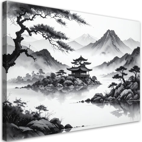 Wandbild Landschaft im japanischen Stil 60x40 cm
