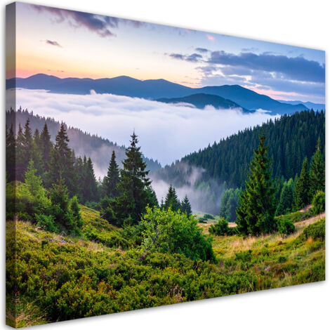 Wandbild Landschaft See Berge Täler 100x70 cm