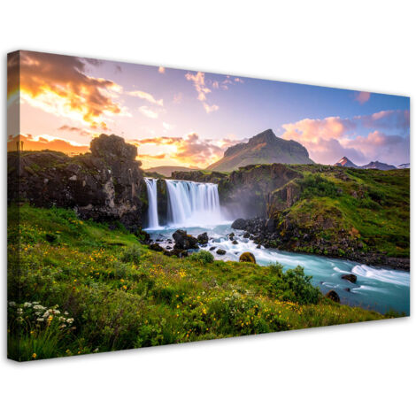 Wandbild Landschaft Wasserfall Natur 80x40 cm