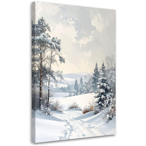 Wandbild Landschaft Winter Schnee Straße Bäume 40x60 cm