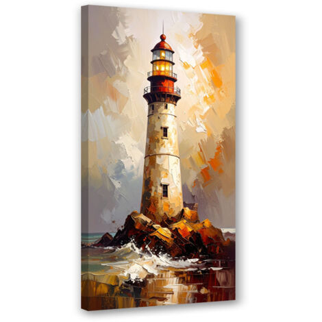 Wandbild Leuchtturm Imitation Farbe 40x80 cm