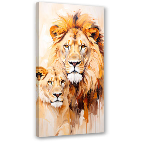 Wandbild Löwenpaar Tiere Natur 40x80 cm