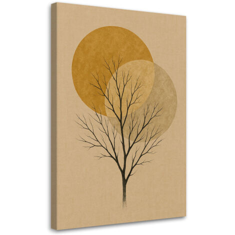 Wandbild modern Baum Minimalismus Gold Japandi 60x90 cm