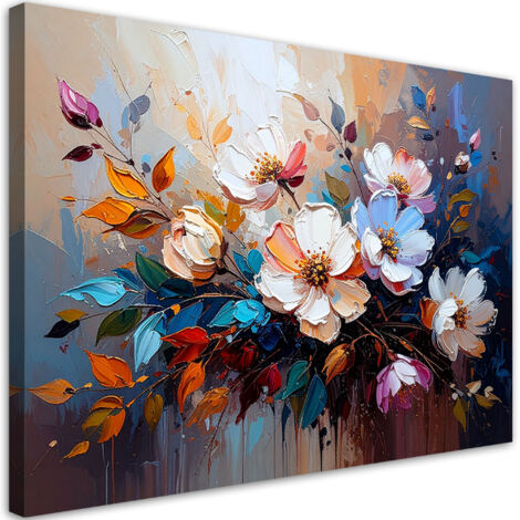 Wandbild modern Blumenstrauß Bunte Abstraktion 60x40 cm
