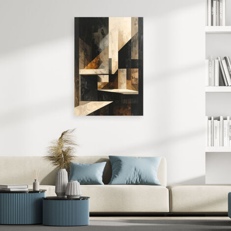 Wandbild Moderne Abstraktion in Gold und Schwarz 60x90