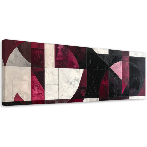 Wandbild Moderne Abstraktion rot grau 90x30 cm