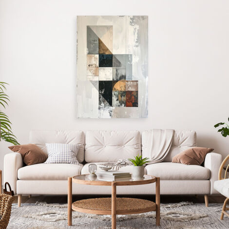 Wandbild Moderne geometrische Abstraktion in Beigetönen 60x90