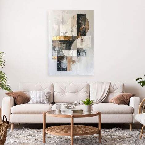 Wandbild Moderne geometrische Abstraktion in Beigetönen 60x90