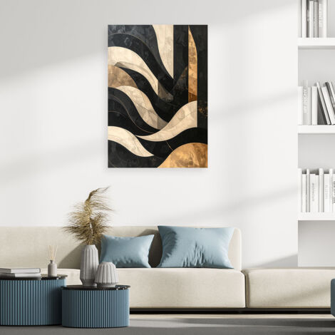 Wandbild Moderne geometrische Abstraktion in Gold 60x90