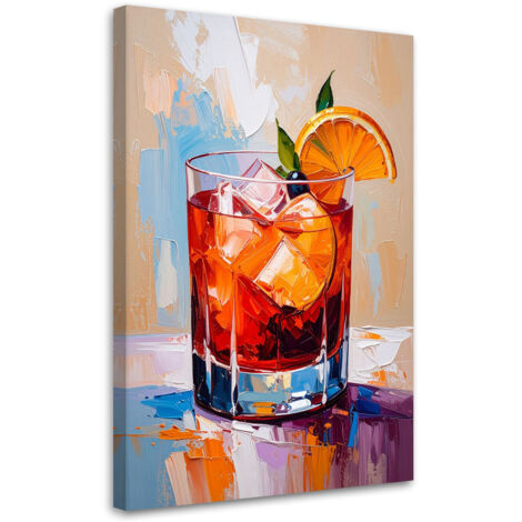 Wandbild Negroni Cocktail Getränk 60x90 cm