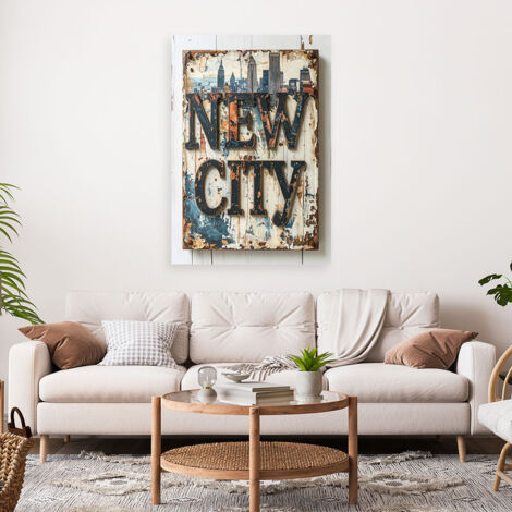 Wandbild New York Retro Schriftzug 40x60