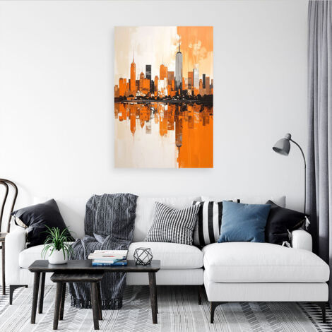 Wandbild Orangefarbene Stadtgebäude Imitation Farbe 60x90