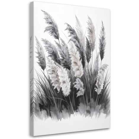 Wandbild Pampasgras Schwarz-Weiß 40x60 cm