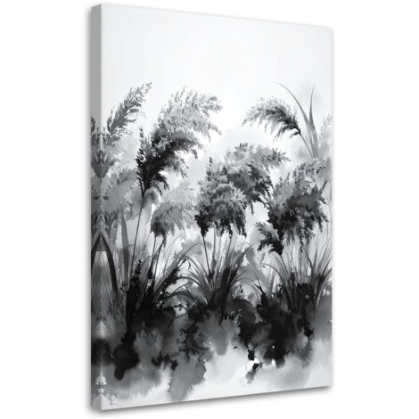 Wandbild Pampasgras Schwarz-Weiß 40x60 cm