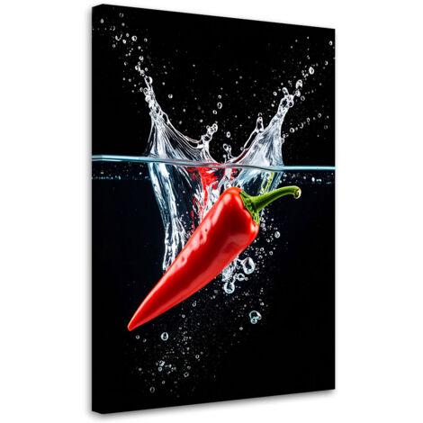 Wandbild Paprika in Wasser 70x100 cm