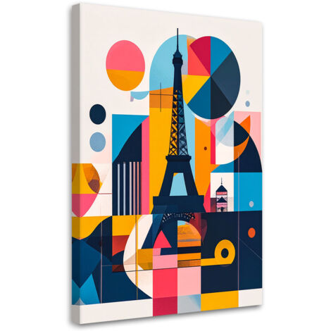 Wandbild Paris Eiffelturm im Bauhaus-Stil 60x90 cm