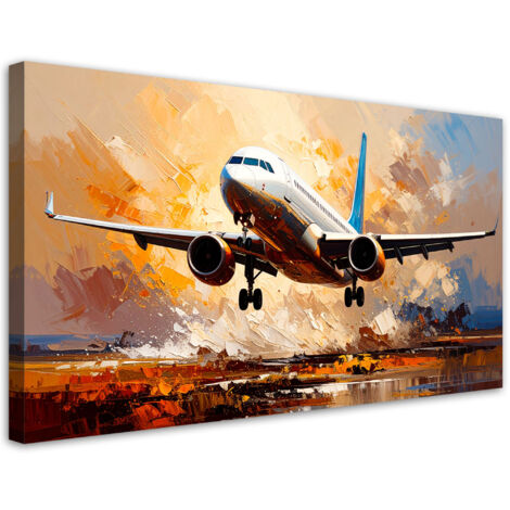 Wandbild Passagierflugzeug 100x50 cm
