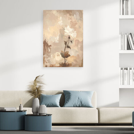 Wandbild Pastellfarbene abstrakte Rose in Beigetönen 40x60