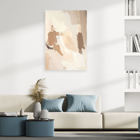 Wandbild Pastellfarbene Abstraktion Imitation von Farbe in Beigetönen 60x90