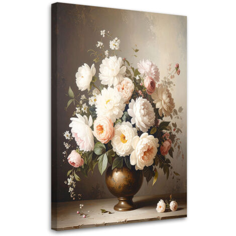 Wandbild Pfingstrosen in einer Vase Strauß 40x60 cm