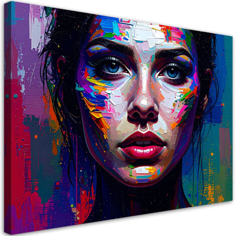 Wandbild Porträt eines Frauengesichts Abstrakt 90x60 cm