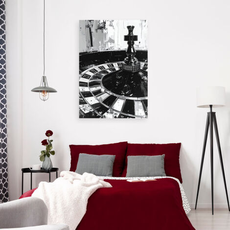 Wandbild Roulette Casino Modern Schwarz und Weiß 60x90