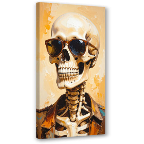 Wandbild Schädel mit Brille 40x80 cm
