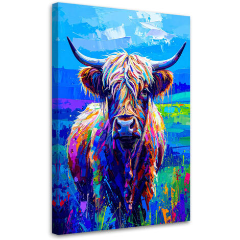 Wandbild Schottische Kuh Abstrakt 40x60 cm
