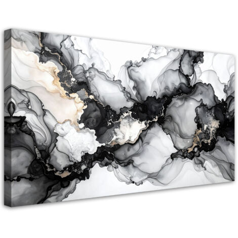 Wandbild Schwarz-weiße Abstraktion Glamour 80x40 cm