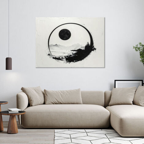 Wandbild Schwarz-weiße Berglandschaft-Abstraktion 60x40