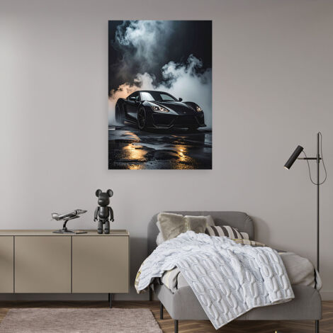 Wandbild Schwarzer Sportwagen 60x90