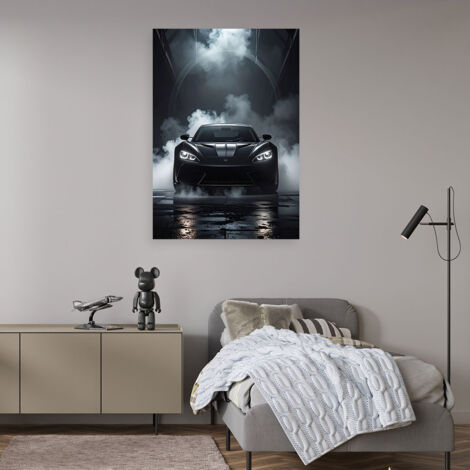Wandbild Schwarzer Sportwagen 70x100