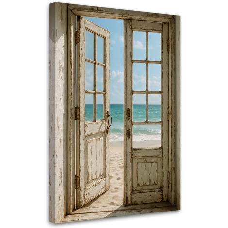 Wandbild Shabby Chic Blick auf den Strand 40x60 cm