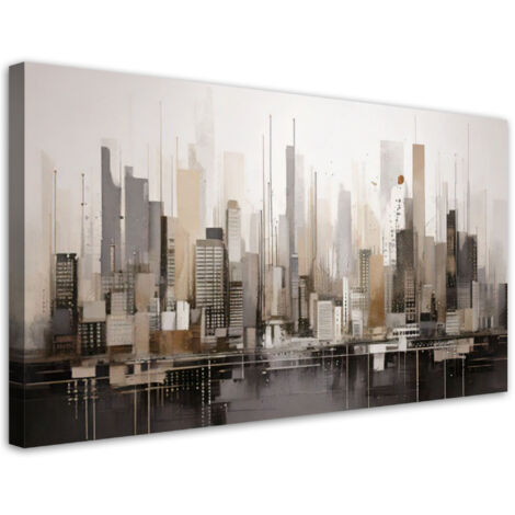 Wandbild Stadt Panorama Abstraktion 100x50 cm