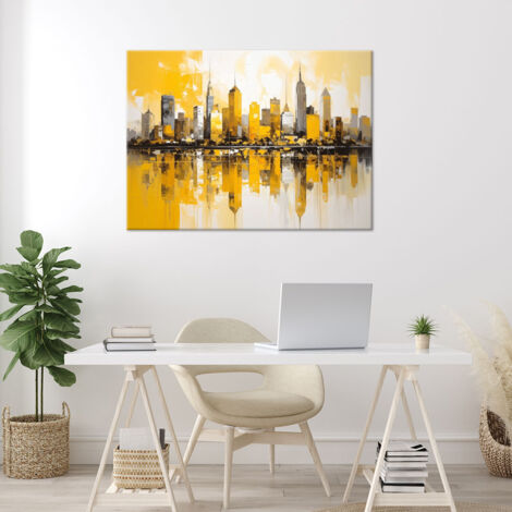 Wandbild Stadtgebäude Architektur Gelb 60x40