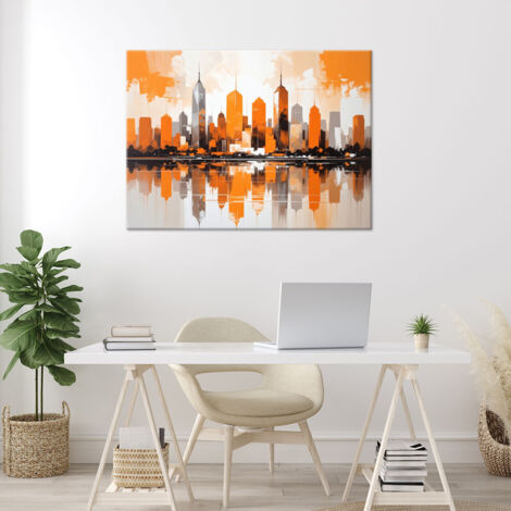 Wandbild Stadtgebäude Architektur Orange 60x40