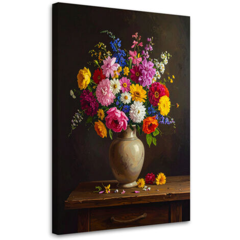 Wandbild Stillleben Blumenstrauß in einer Vase 40x60 cm