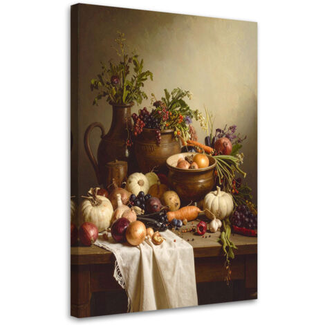 Wandbild Stillleben Krüge Gemüse 40x60 cm
