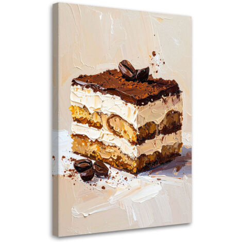 Wandbild Tiramisu Kuchen 60x90 cm