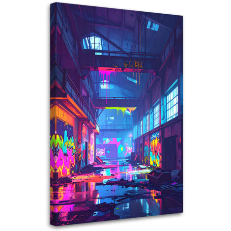 Wandbild Verlassene alte Fabrikhalle 70x100 cm