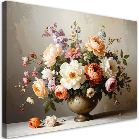 Wandbild Vintage Blumenstrauß 60x40 cm