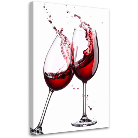 Wandbild Weingläser mit Rotwein 40x60 cm