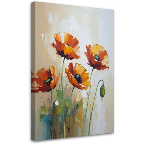 Wandbild Wohnzimmer modern Rote Mohnblumen Blumen 40x60 cm