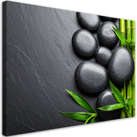 Wandbild Zen-Steine Bambus 60x40 cm