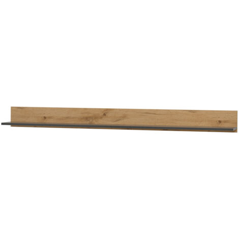 Wandboard CRISP-61 in Wotan Eiche Nb. mit Absetzungen in anthrazit, B/H/T: ca. 170/15/20 cm