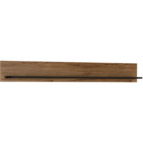 Wandboard Wandregal 167 cm BRISTOL-129 in Catania Eiche Nb. mit schwarz, B/H/T: ca. 167/22/21 cm