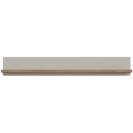 Wandboard Wandregal in Flagstaff Eiche Nb. und grau RAMVIK-129, B/H/T ca. 150/22/20 cm