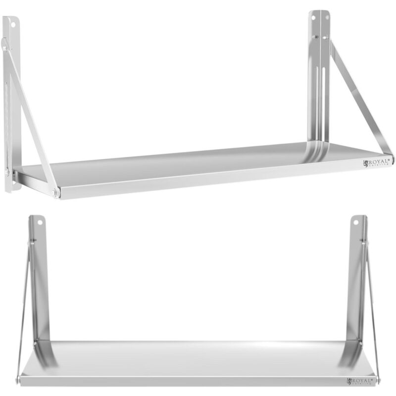 Royal Catering - Wandbord Klappbar 40 Kg Wandregal 100 X 30 Cm Edelstahl Küchenregal Gastro